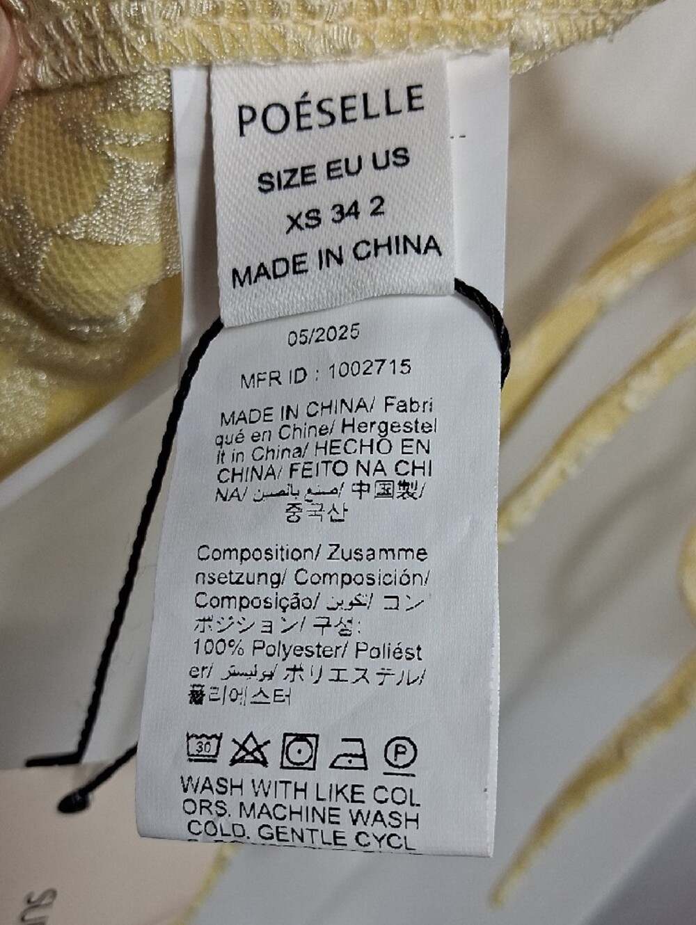 POÉSELLE Yellow Textured Halter Top - Picture 4 of 5